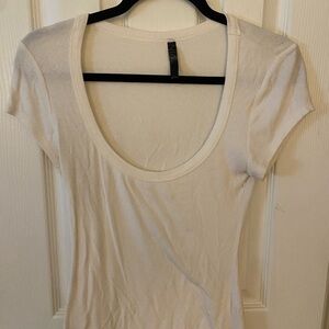 White Scoop Neck Top